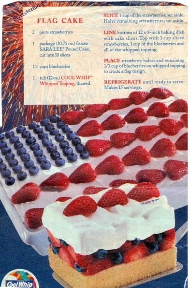 Red, White & Blue Flag Cake Recipe