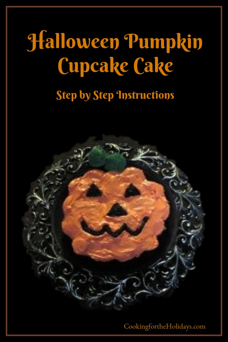 Step by Step Directions to Make a Halloween Pumpkin Cupcake Cake 