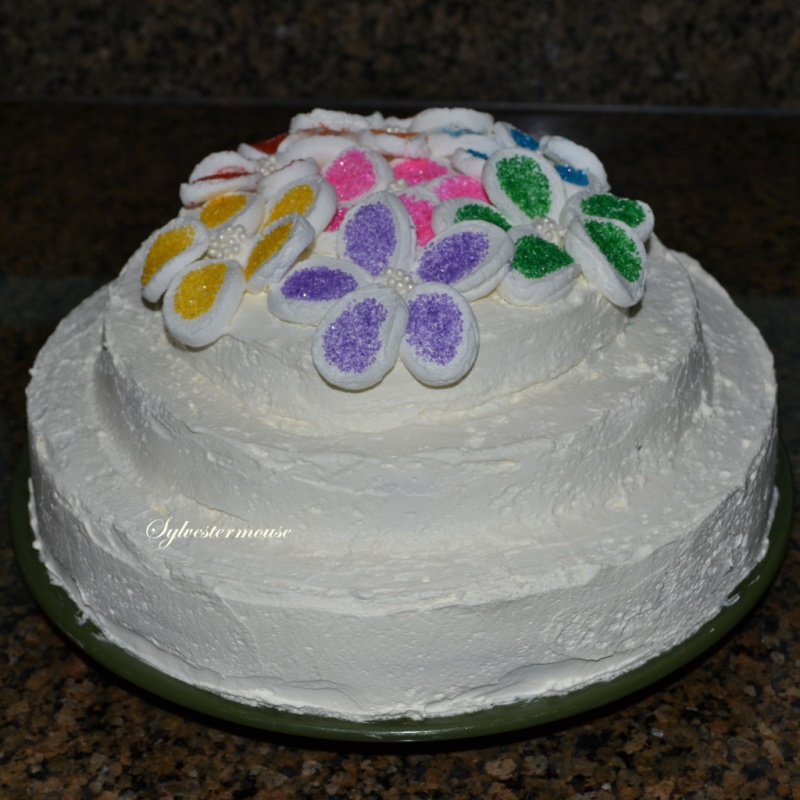 Cake with Marshmallow Flowers