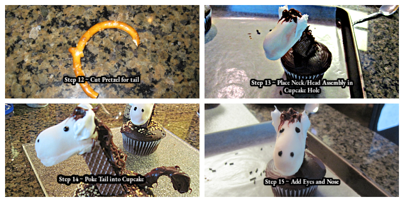 horse cupcake assembly
