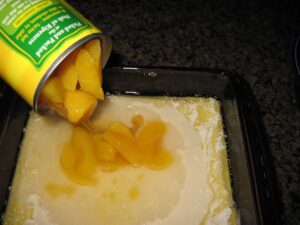 add peaches to batter
